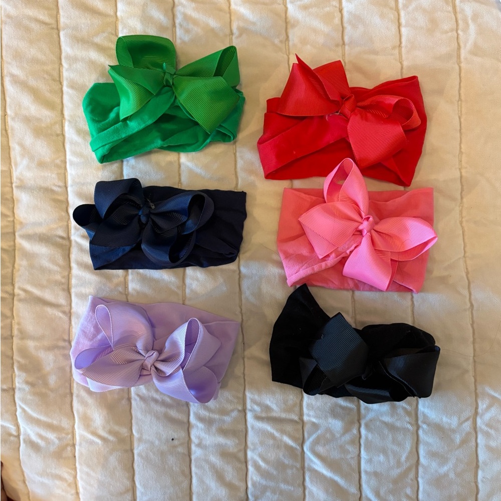 Colorful Bow Headbands Set